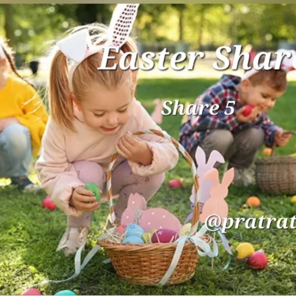 Easter Basket with Eggs and Bunny Ears